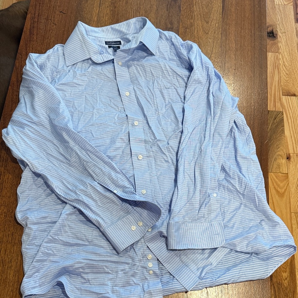Croft & Barrow Men's Light Blue Gingham Shirt
